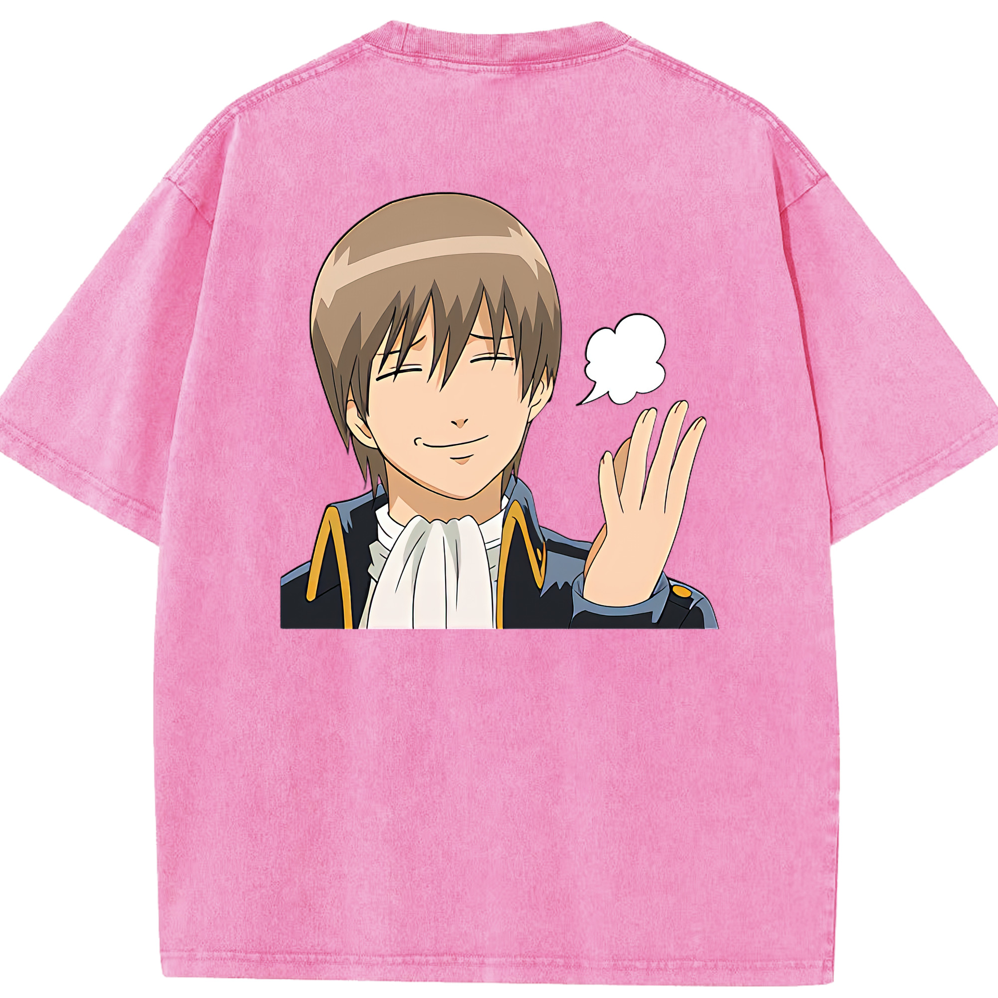 （画像用） ぎんたま 坂田銀時（さかたぎんとき） 神楽 志村新八（しむら しんぱち） GINTAMA Sakata Gintoki Kagura Shimura Shinpachi 綿100% ヴィンテージ風 半袖Tシャツ（背面プリント）